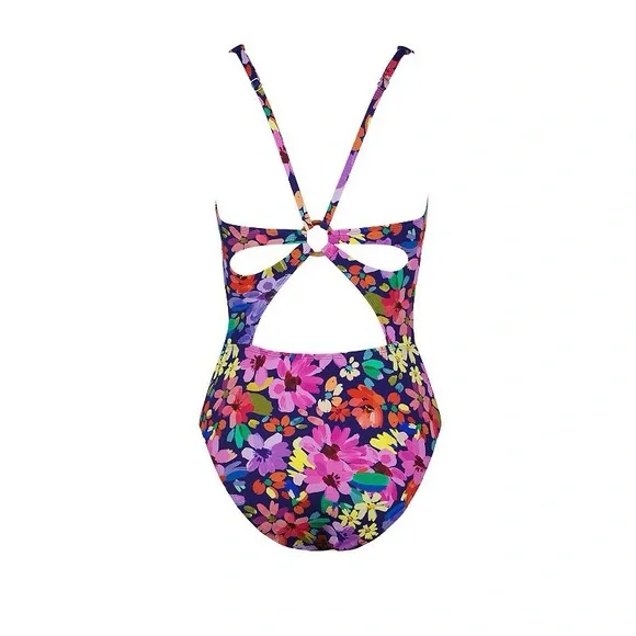 NWT Cupshe Ditsy & Petals Back O-Ring One-Piece Swimsuit - Picture 4 of 6